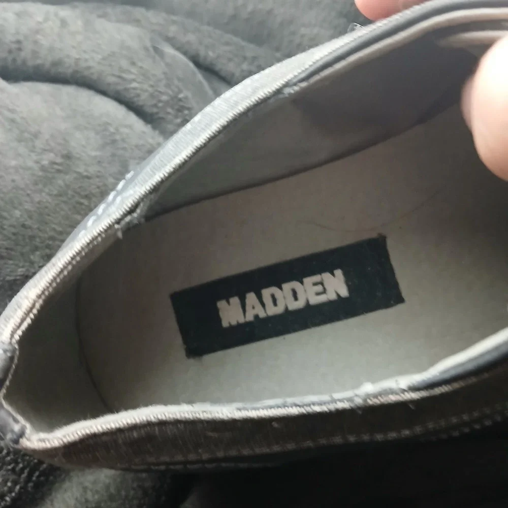 Madden M-Facet Oxford Shoes 8.5 Grey Black Textile Lace Up Casual Derby